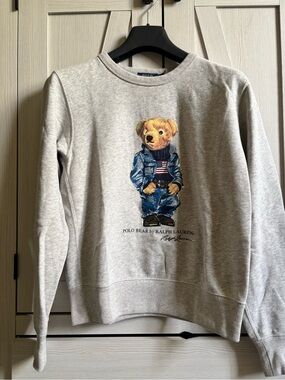 Ralph Lauren Women’s Grey Polo Bear Crewneck Sweatshirt
